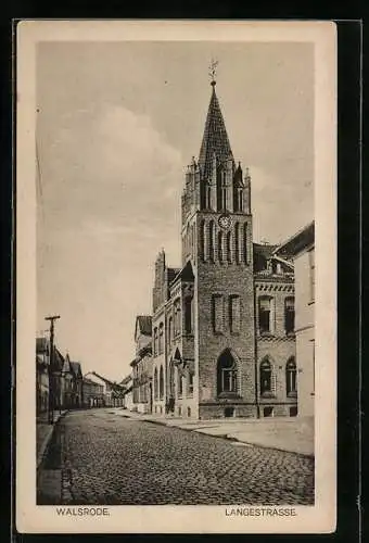 AK Walsrode, Langestrasse mit Kirche