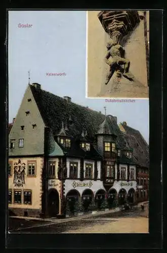 AK Goslar, Kaiserworth und Dukatenmännchen