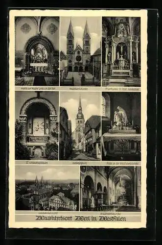 AK Werl in Westfalen, Wallfahrtskirche, Kreuzwegstation, Krämergasse, Pfarrkirche St. Peter