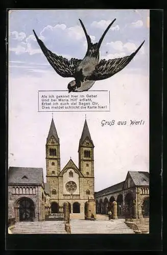 AK Werl, Blick auf die Wallfahrtskirche