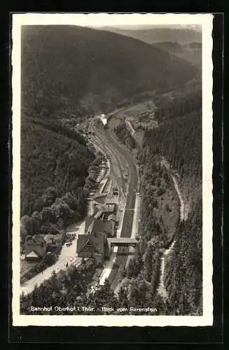 AK Oberhof i. Thür., Blick vom Bärenstein auf den Bahnhof