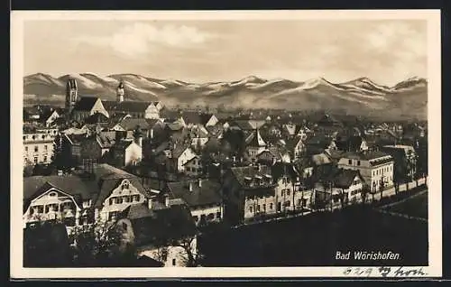 AK Bad Wörishofen, Blick über die Dächer