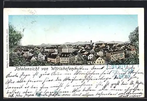 AK Wörishofen, Totalansicht über die Dächer der Stadt