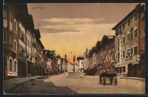AK Bad Tölz, Gasthaus Grünerbräu mit Strassenpartie