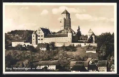 AK Niederalfingen am Kocher, Blick hinauf zur Burg