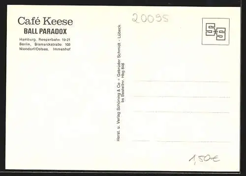 AK Hamburg-St. Pauli, Café Keese, Ball Paradox, Innenansicht, Reeperbahn 19-21