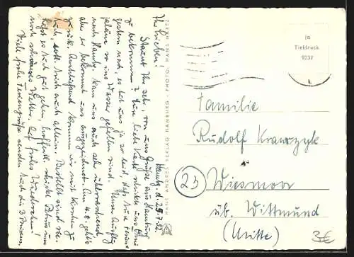 AK Hamburg, Rathaus und Stadtpanorama