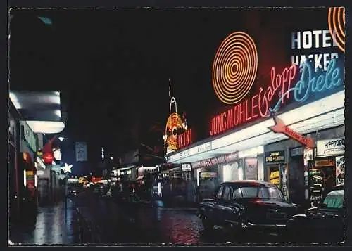 AK Hamburg-St. Pauli, Grosse Freiheit bei Nacht