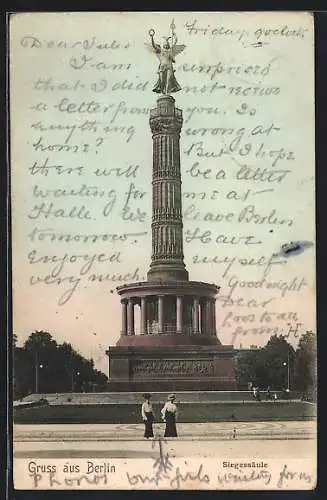 AK Berlin-Tiergarten, Blick auf die Siegessäule