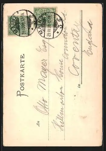 AK Mainz, Blick vom Stephansturm auf den Dom