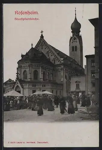 AK Rosenheim, Stände vor der Stadtpfarrkirche