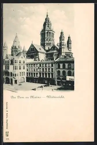 AK Mainz, Westansicht des Doms
