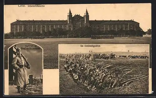 AK Celle, Infanterie-Kaserne, im Schützengraben