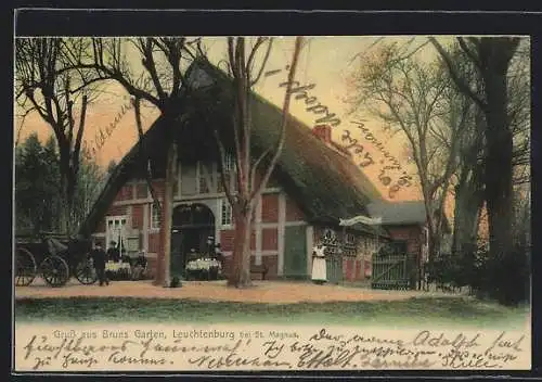 AK Leuchtenburg bei St. Magnus, Gasthaus Bruns Garten