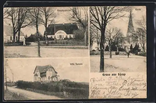 AK Sörup, Villa Hansen, Kirche, Hauptpastorat