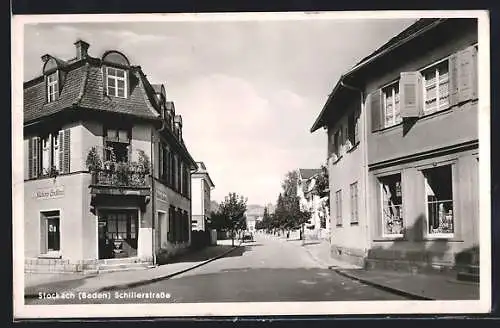 AK Stockach /Baden, Schillerstrasse mit Bäckerei-Konditorei
