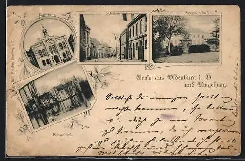 AK Oldenburg i. H., Rathaus, Schuhstrasse, Gut Seegalendorf