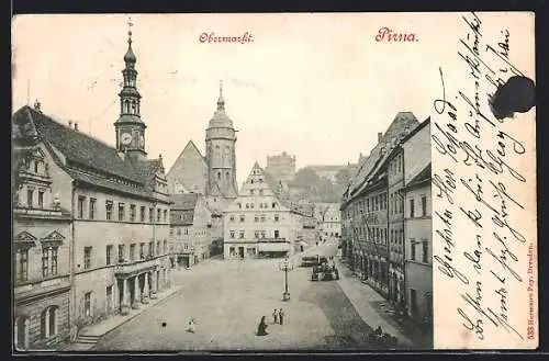 AK Pirna, Blick auf den Obermarkt