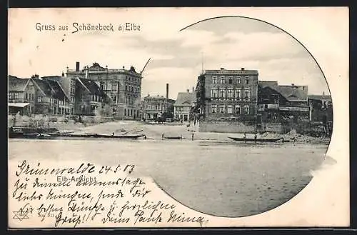AK Schönebeck a. Elbe, Elb-Ansicht