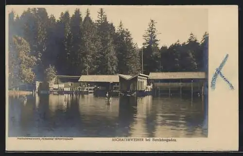 AK Berchtesgaden, Gebäude am Aschauerweiher