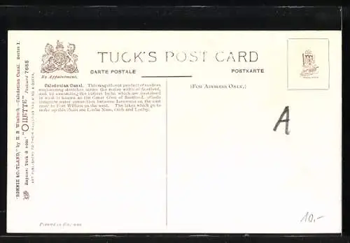 Künstler-AK Caledonian Canal, Steamer entering from Loch Ness