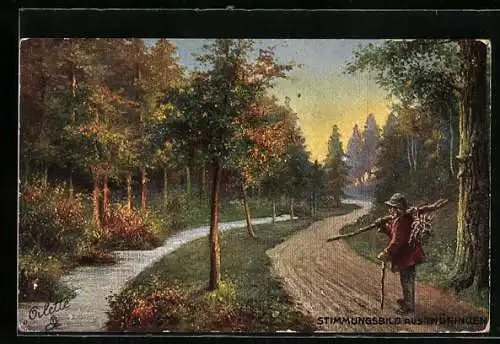 Künstler-AK Friedrichroda, Partie aus dem Ungeheuren Grund