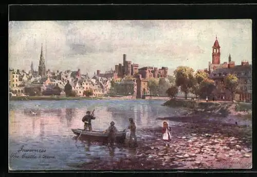 Künstler-AK Raphael Tuck & Sons Nr. 7677: Inverness, The Castle & Town