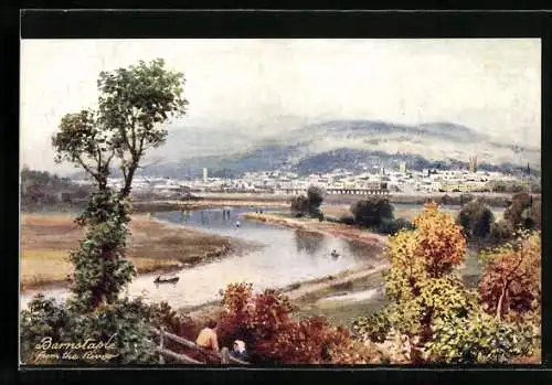 Künstler-AK Raphael Tuck & Sons Nr. 7075: Barnstaple, View from the River