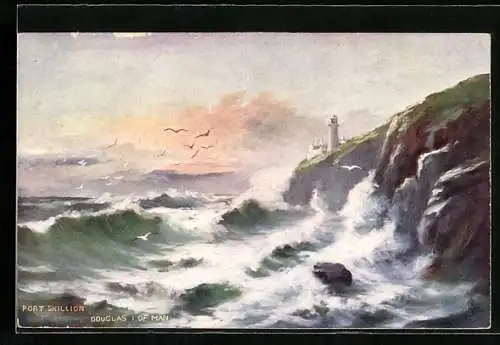 Künstler-AK Raphael Tuck & Sons Nr. 7063: Isle of Man, Rough Seas