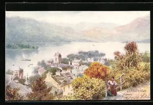 Künstler-AK Raphael Tuck & Sons Nr. 7286: Bowness, View from Crown Hotel