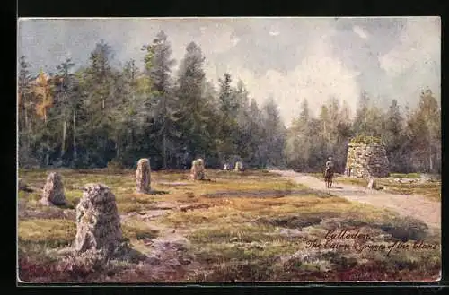 Künstler-AK Culloden, the Cairn & Graves of the Clans