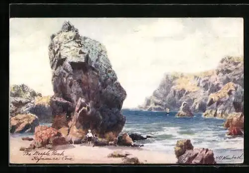 Künstler-AK Raphael Tuck & Sons Nr. 7069: The Steeple Rock, Kynance Cove