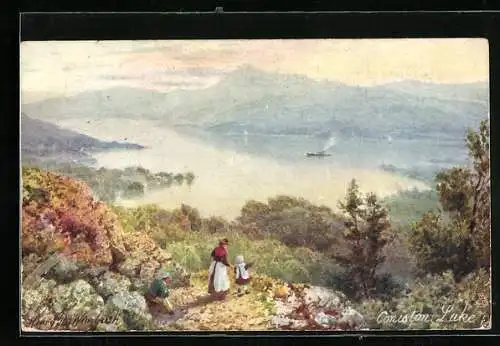 Künstler-AK Raphael Tuck & Sons Nr. 7288: Coniston Lake, Panorama