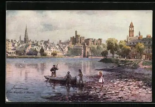 Künstler-AK Raphael Tuck & Sons Nr. 7677: Inverness, The Castle & Town