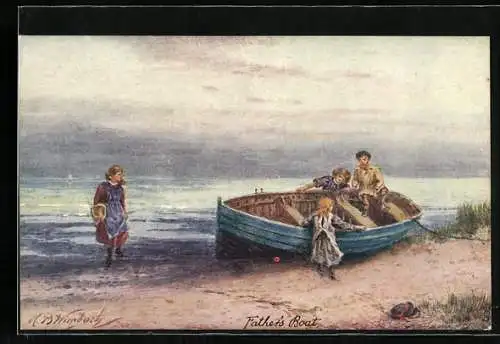 Künstler-AK Raphael Tuck & Sons Nr. 9482: Father`s Boat