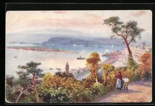 Künstler-AK Raphael Tuck & Sons Nr. 7369: Exmouth, View from the Beacon