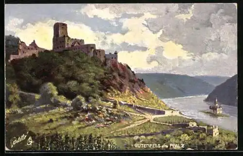 Künstler-AK Pfalz, Burg Gutenfels