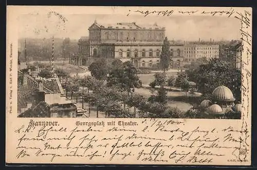AK Hannover, Georgsplatz mit Theater