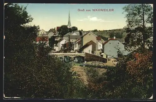 AK Waxweiler, Teilansicht mit Kirche