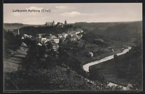 AK Kyllburg /Eifel, Ortsansicht aus der Vogelschau