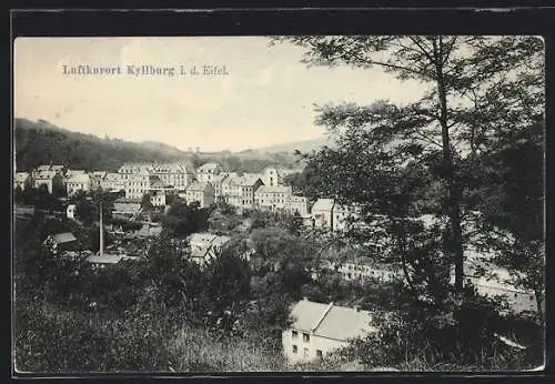 AK Kyllburg i. d. Eifel, Teilansicht mit Bäumen