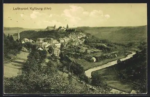 AK Kyllburg /Eifel, Teilansicht mit Kirche