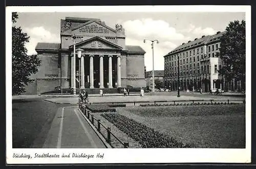 AK Duisburg, Stadttheater und Duisburger Hof