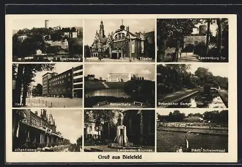 AK Bielefeld, Rathaus und Theater, Sparrenburg, Tor