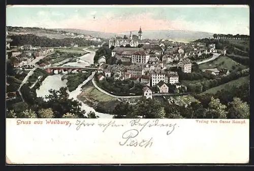 AK Weilburg, Panorama mit Schloss