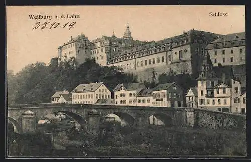 AK Weilburg a. d. Lahn, Schloss mit Brücke