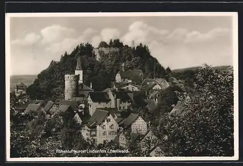 AK Lindenfels i. Odenwald, Teilansicht mit Burg
