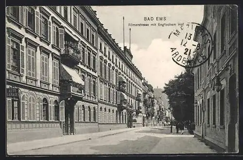 AK Bad Ems, Römerstrasse mit Englischem Hof