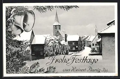 AK Planig / Rhh., Ortsansicht im Winter