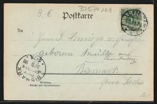 Mondschein-AK Einbeck, Wallpromenade mit Storchenturm